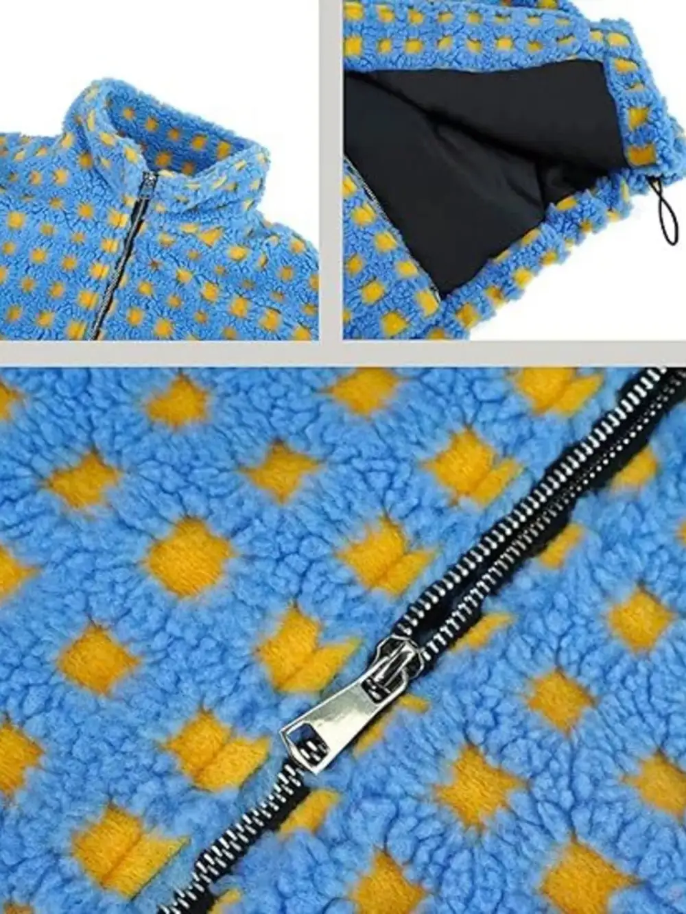 Plaid Zip Up Sherpa Jacket