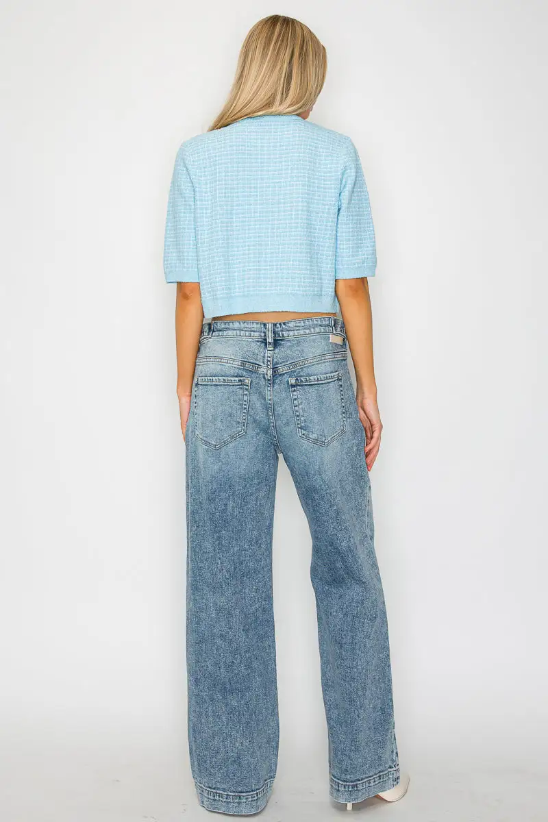 High Rise Relaxed Cropped Denim Jeans