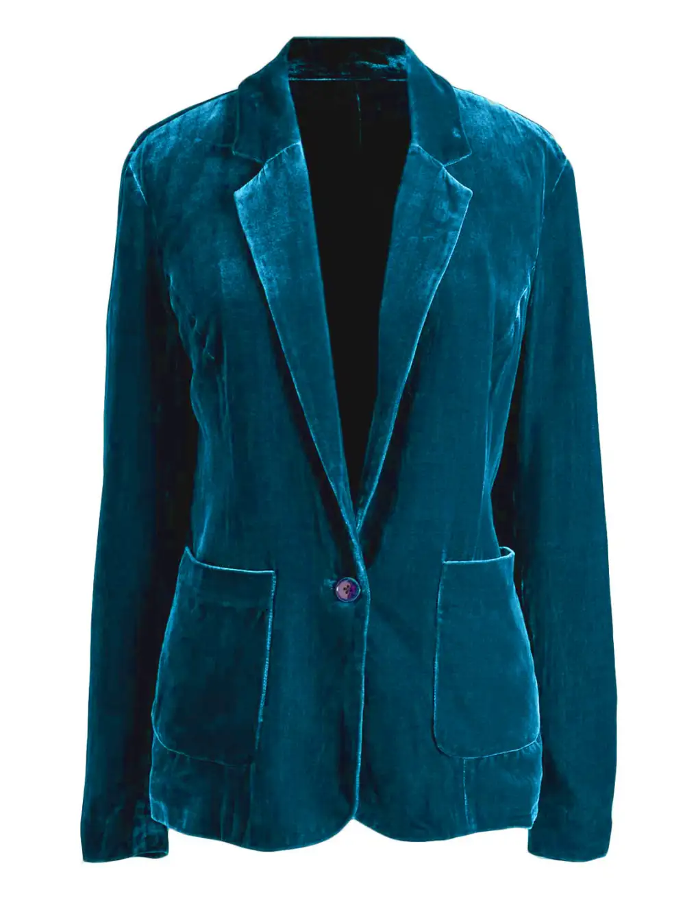 Refined Button-Up Lapel-Collar Blazer