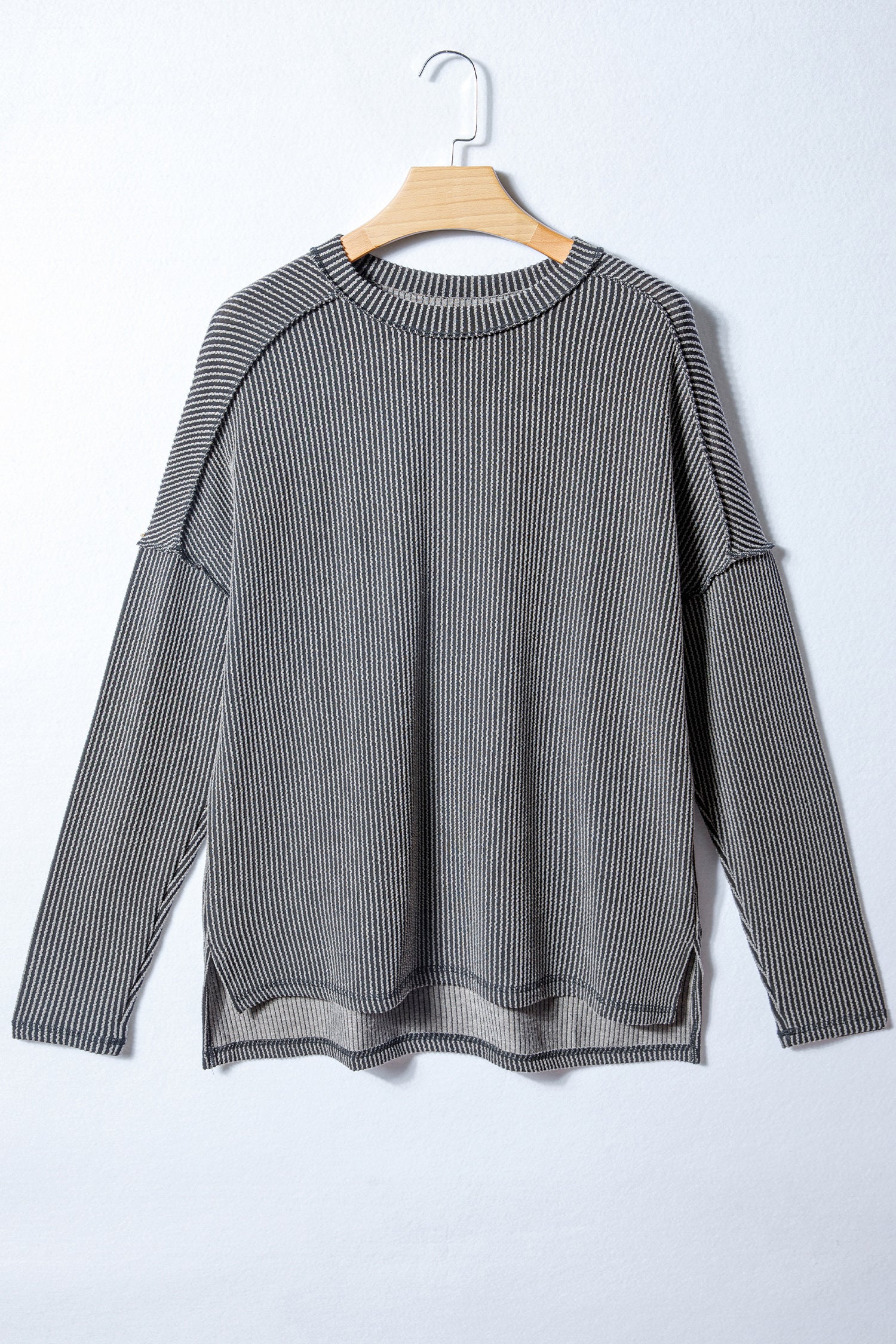 Women's Ribbed Long Sleeve Loose Fit Top