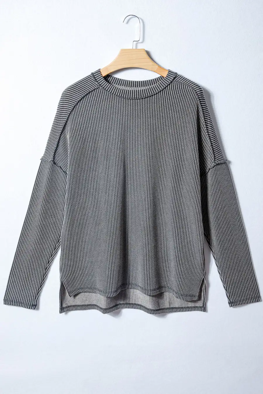 Women's Ribbed Long Sleeve Loose Fit Top