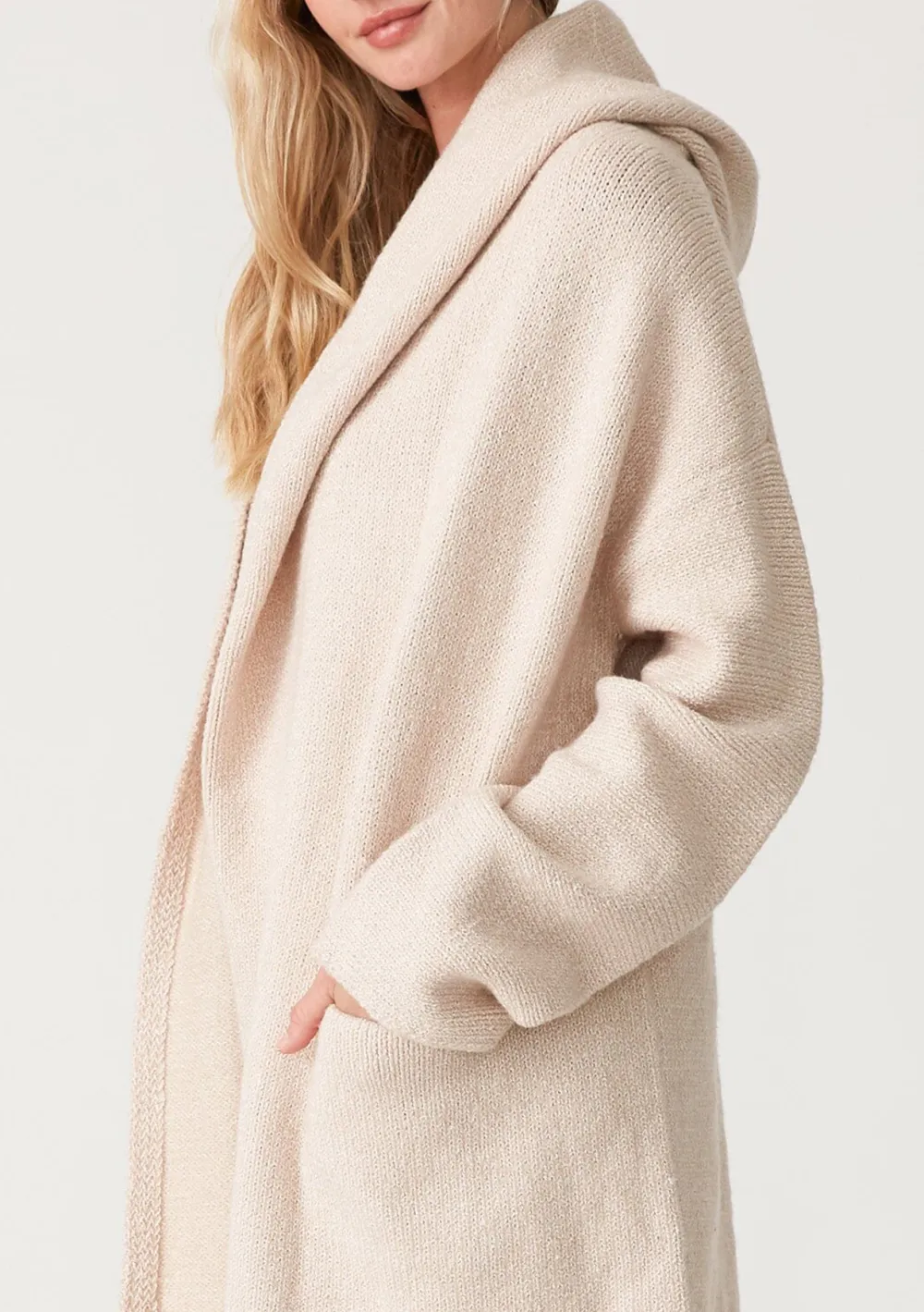 Open Front Drop Shoulder Coat
