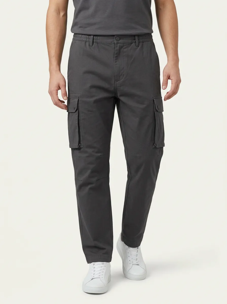 Utility Multi-Pocket Solid-Style Men's Cargo Pants
