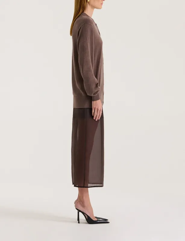 Mink Longline Knit Cardigan