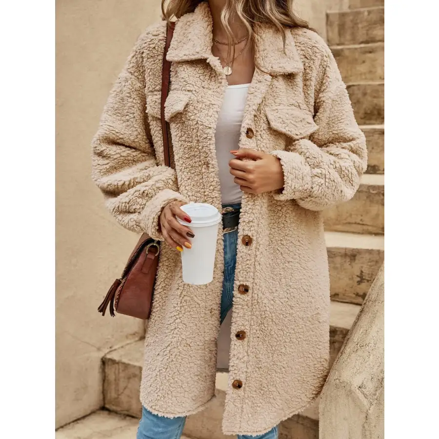 Collared Button Down Coat Jacket