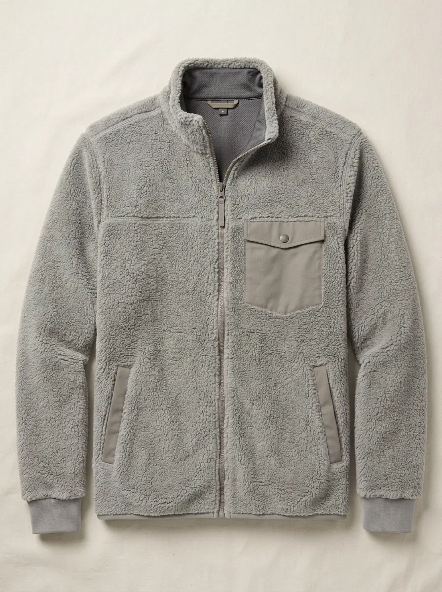 Forest Sherpa Fleece Zip Jacket