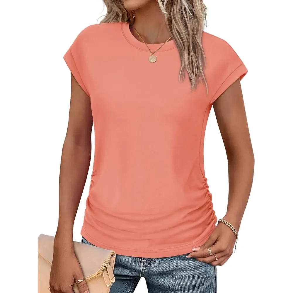 Women's Summer Tops Short Sleeve Shirts Crew Neck T Shirts