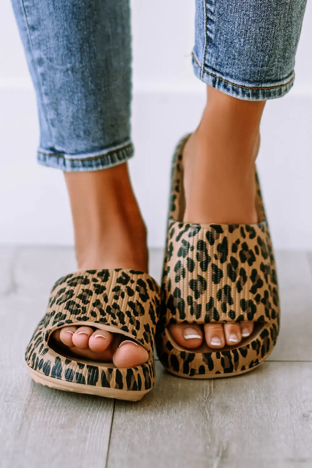 Print Thick Sole Slip On Slide Slippers
