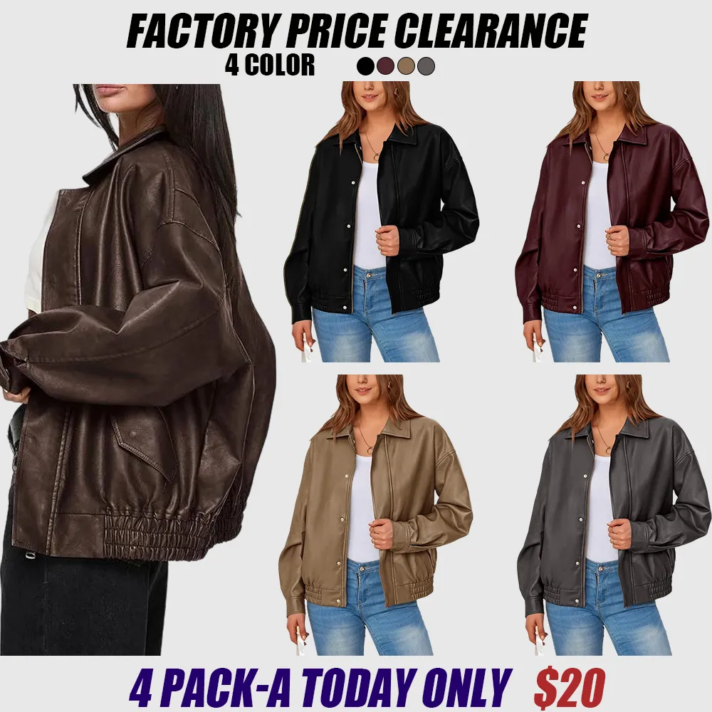 Women'S Faux Leather Motorcycle Jacket