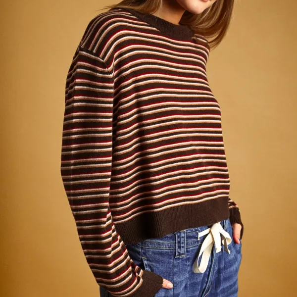 Striped Round Neck Top
