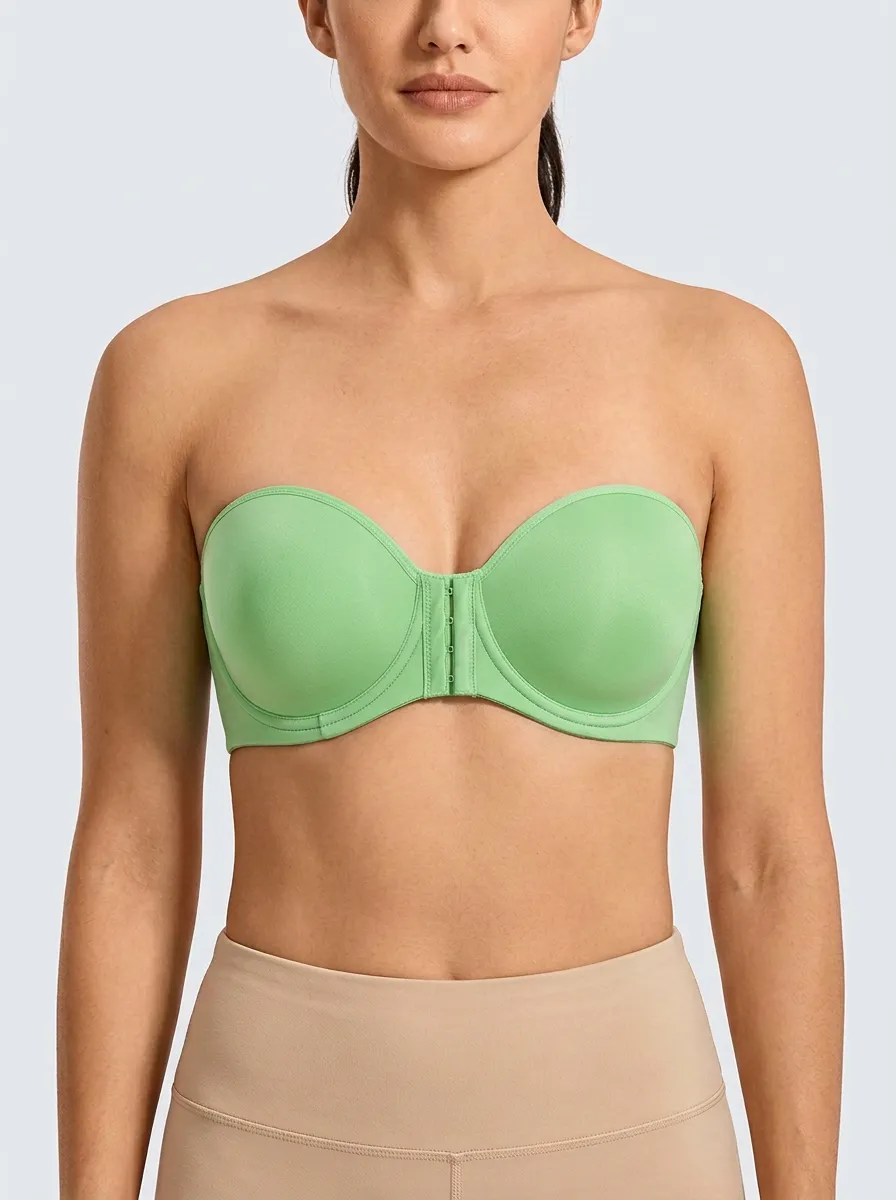 Women's Bandeau-Style Contoured-Cup Front-Closure Strapless Bra