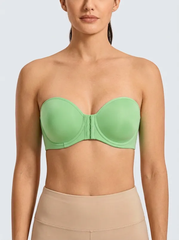 Women's Bandeau-Style Contoured-Cup Front-Closure Strapless Bra