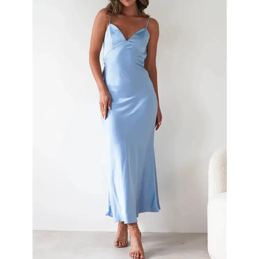 Satin Backless Cami Dress