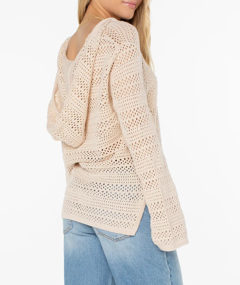 Brown Fringed Adjustable Belt Women's Knitted Sweater