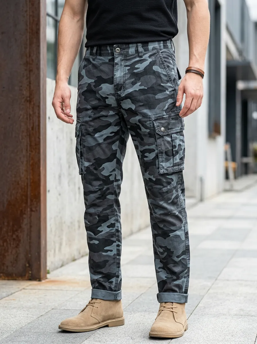 Men's Cargo Pants Featuring Reinforced Knee