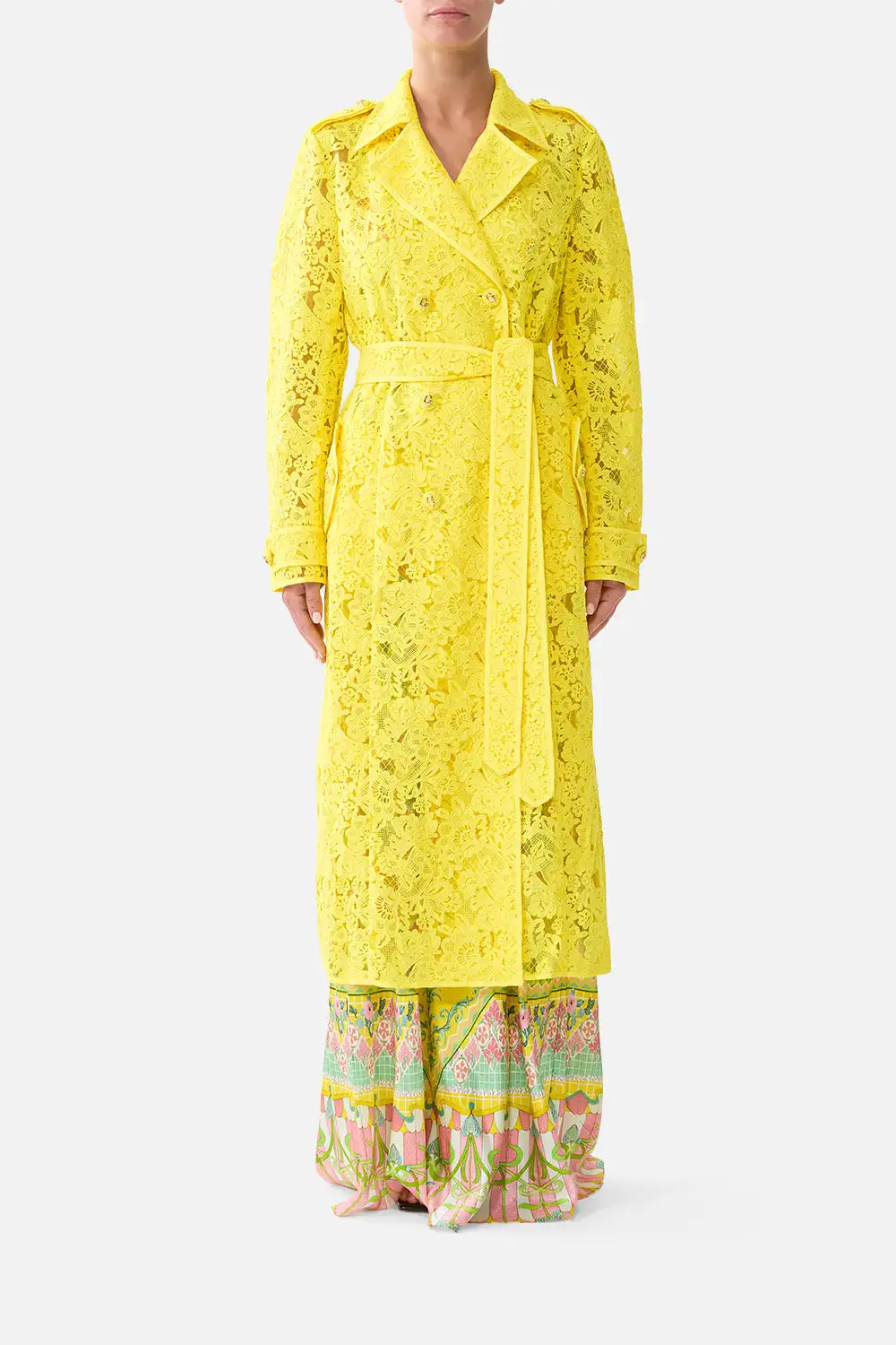 Printed Relaxed Trench Coat