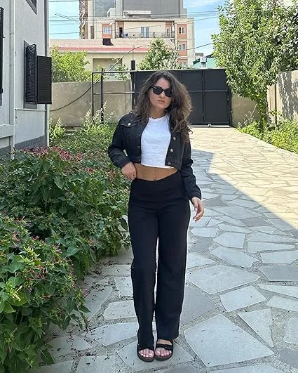 Women’s High-Waist Wide-Leg Yoga Pants – Petite to Tall with Pockets