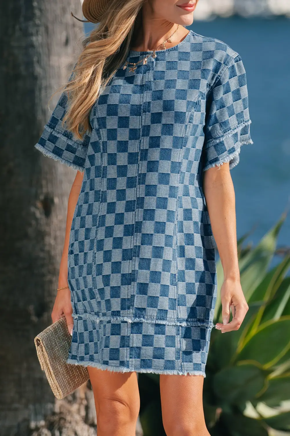 Plaid Denim Mini Dress