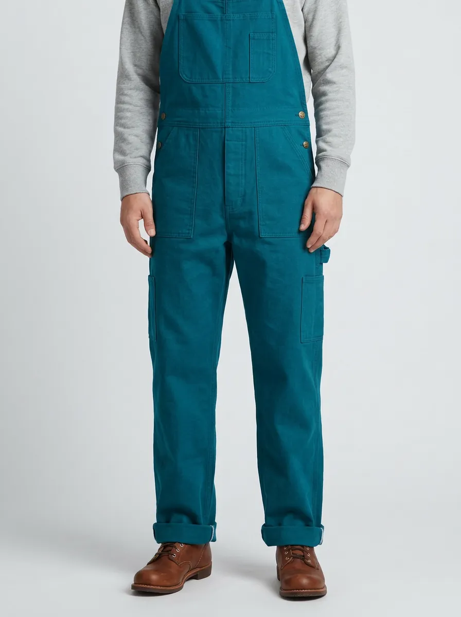 Men's Casual Workwear Olive Green Cotton Bib Overalls