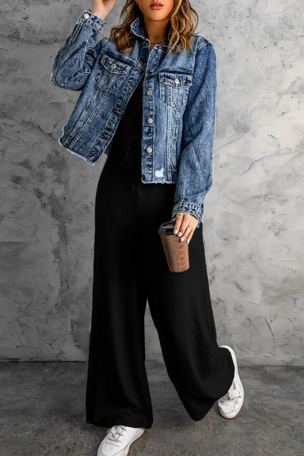 Spaghetti Strap Wide Leg Drawstring High Accessory