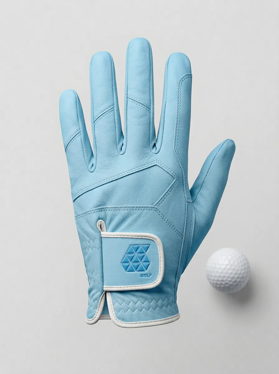 Classic Embossed Geometric Leather Golf Glove