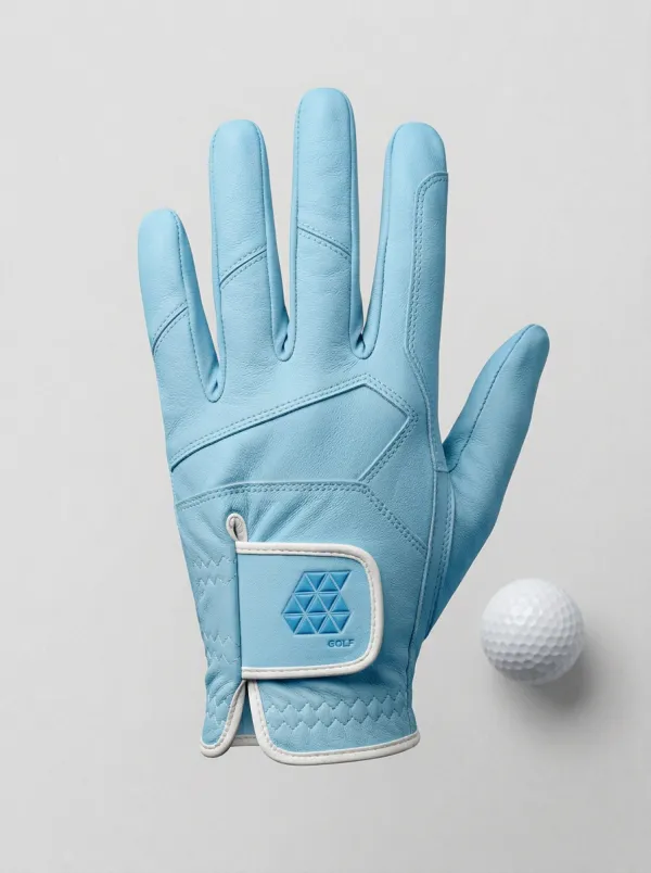 Classic Embossed Geometric Leather Golf Glove
