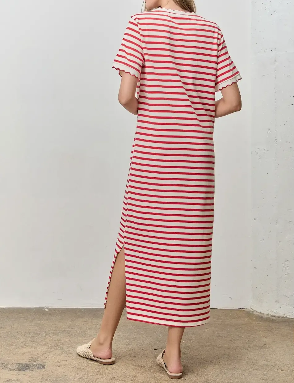 Striped T Shirt Midi Dress