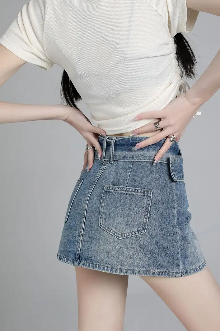 Denim Mini Retro Skirt