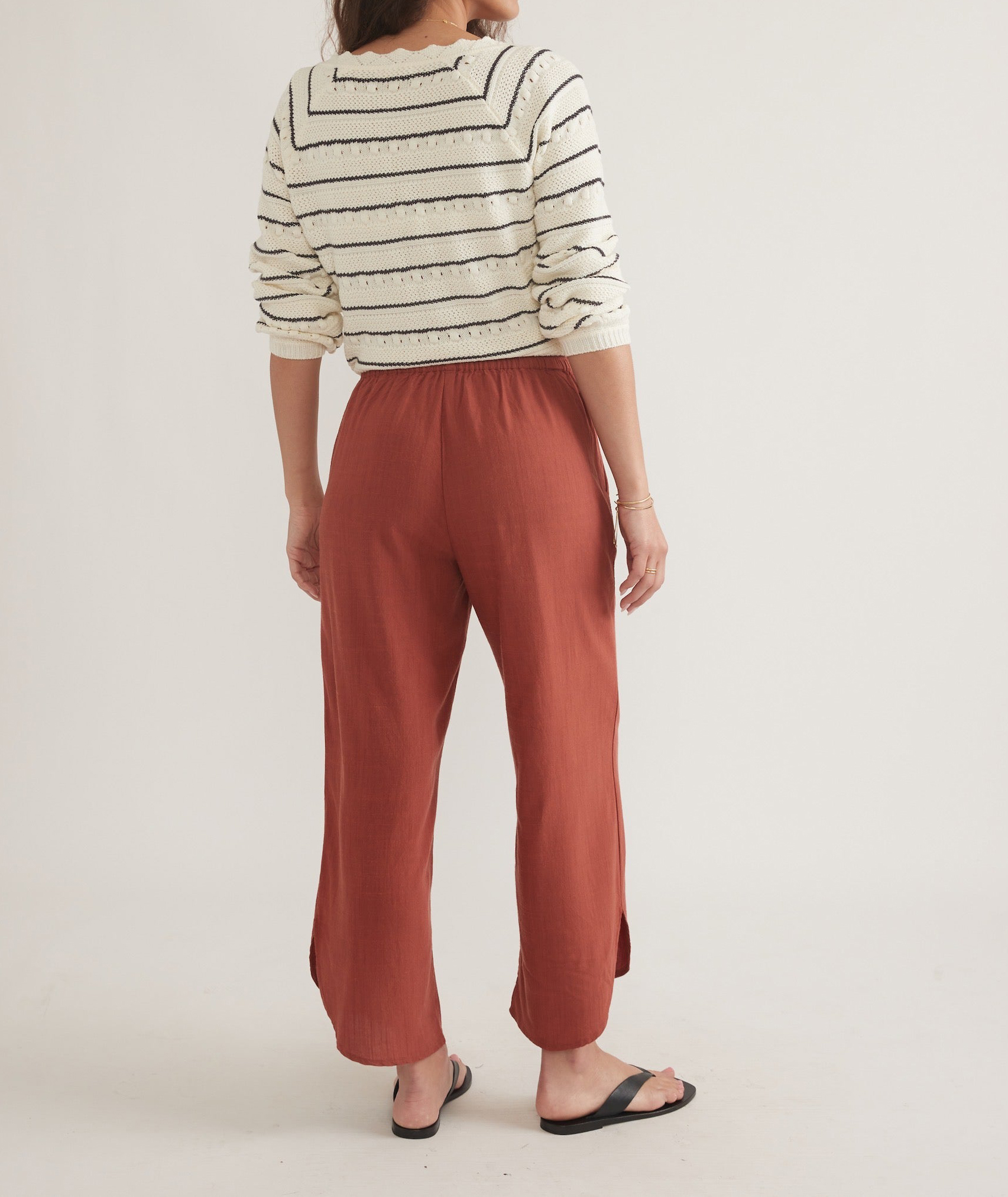 Rust-Colored Wide-Leg Trousers