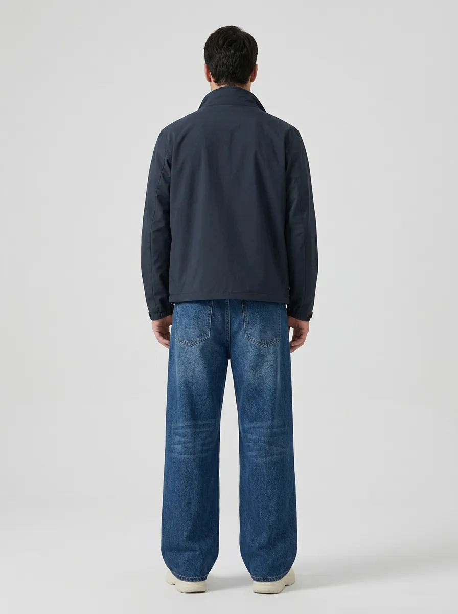 Wide Leg Moon Graphic Men's Loose Fit Jeans