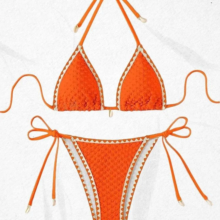 Contrast Halter Bikini