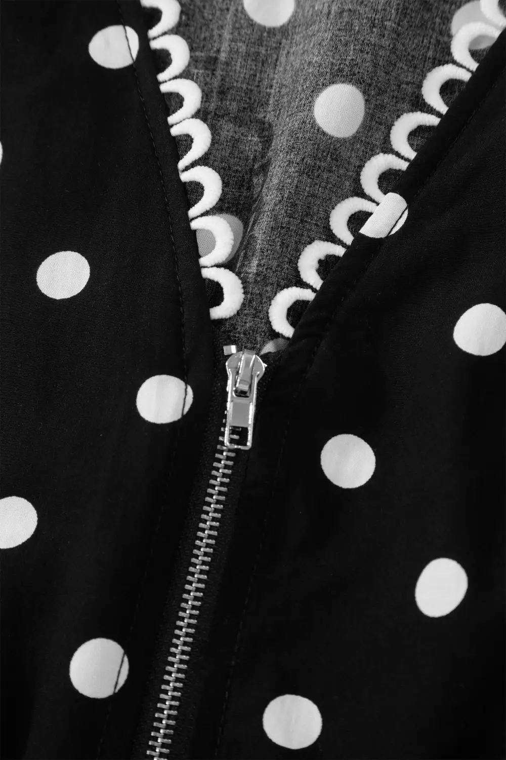Polka Dot Printed V Neck Dress Casual