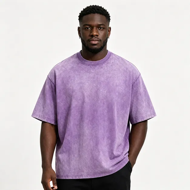 Men's Acid Washed Crew Neck T-Shirt