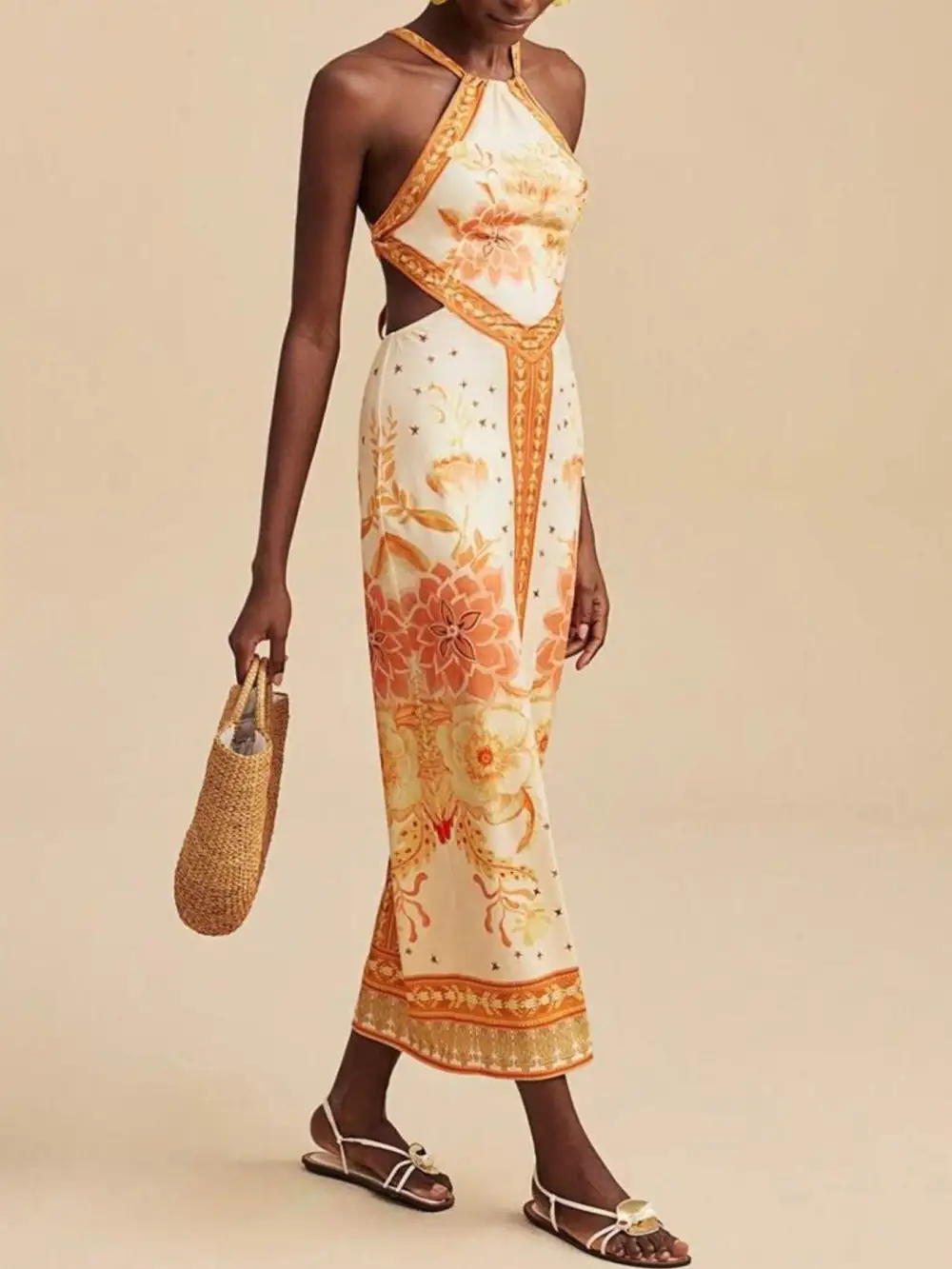 Wearable Cut Floral Printed Maxi Dress