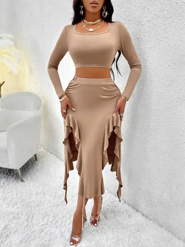 Round Neck Long Sleeve Coordinated Set