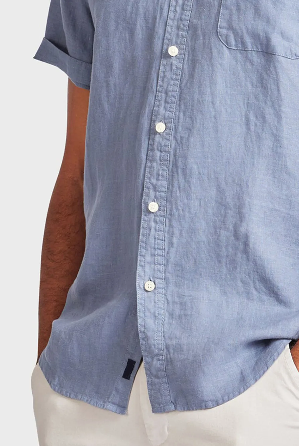 Dutch Blue Linen Short Sleeve Shirt