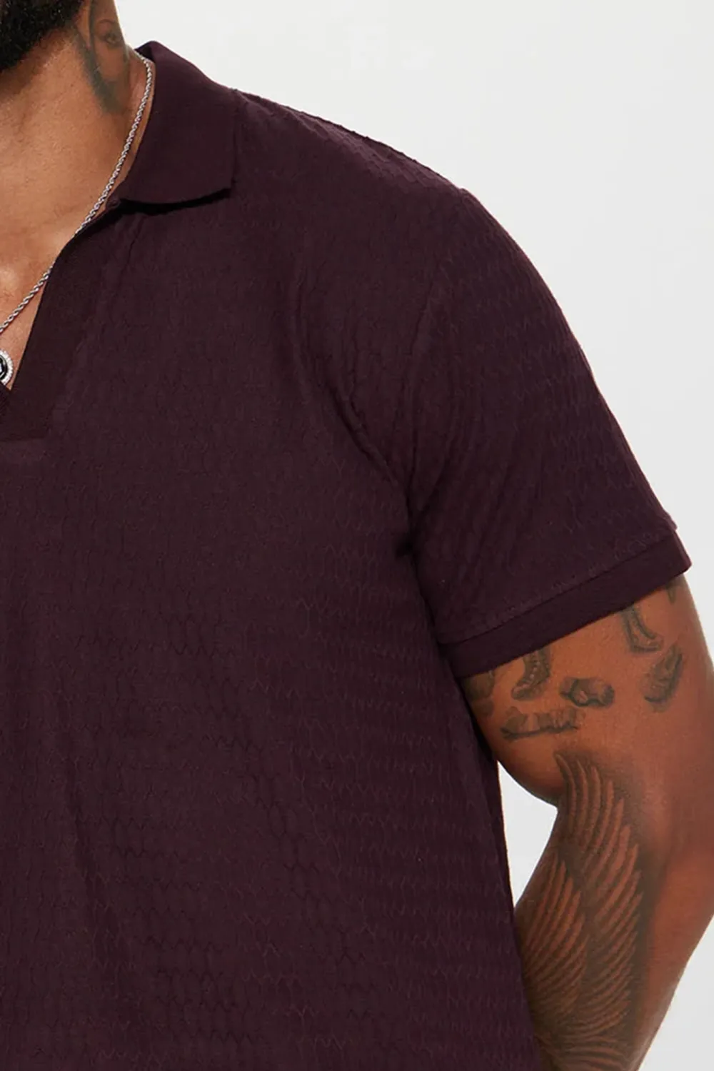 Casual Style Short Sleeve Polo - Burgundy