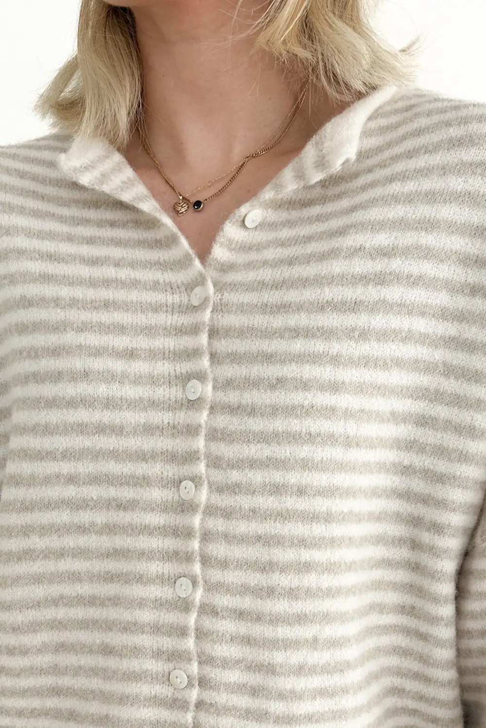 Washed Soft Striped Cardigan