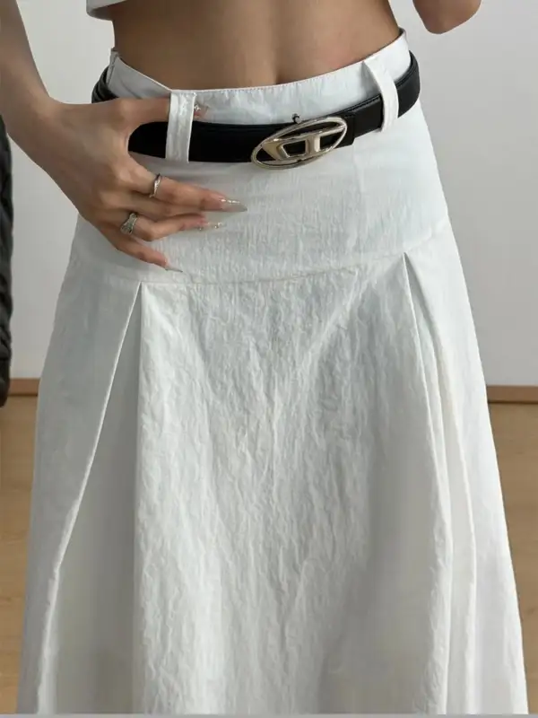 High Waisted A-Line Maxi Skirt