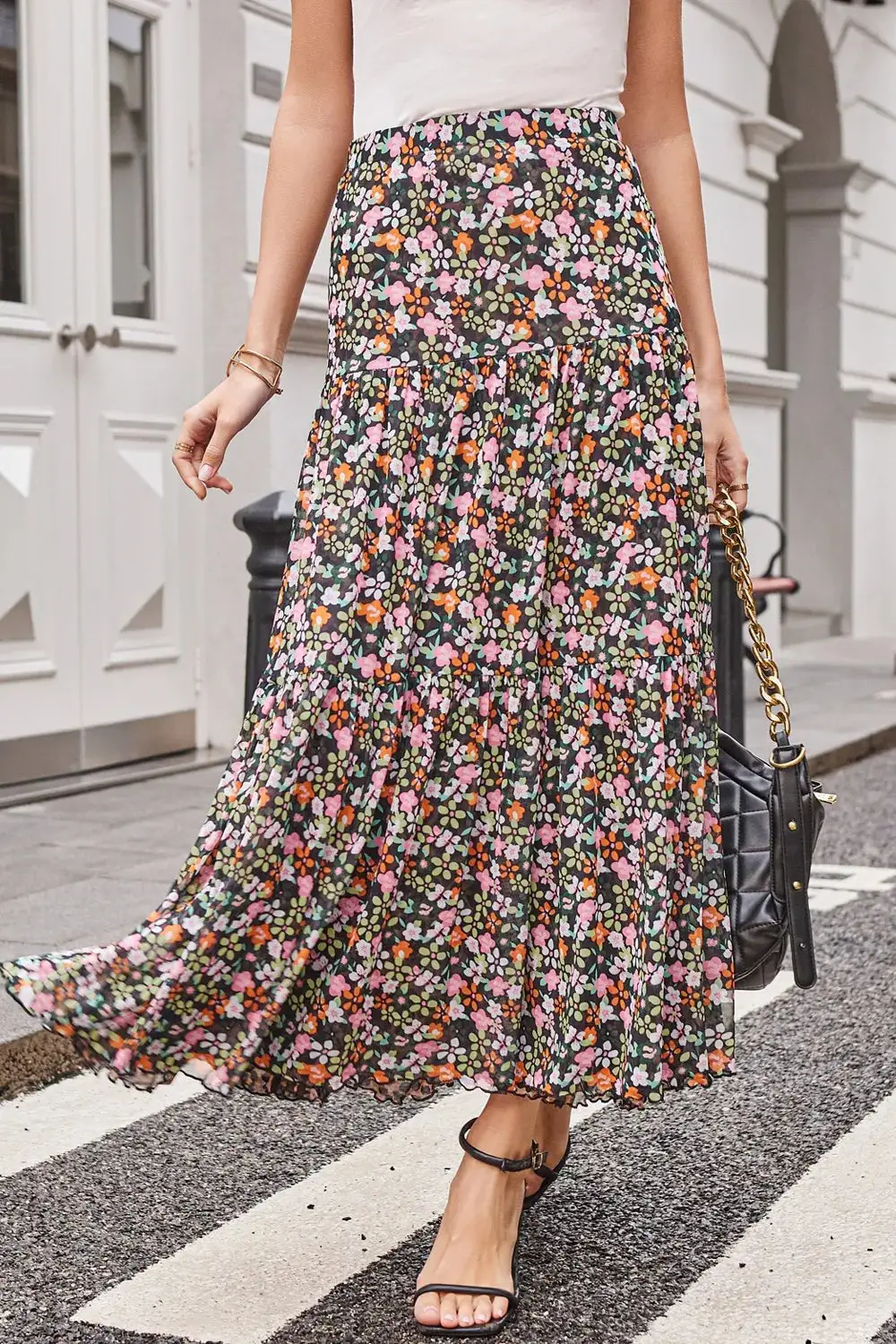 Convertible Printed Midi Skirt