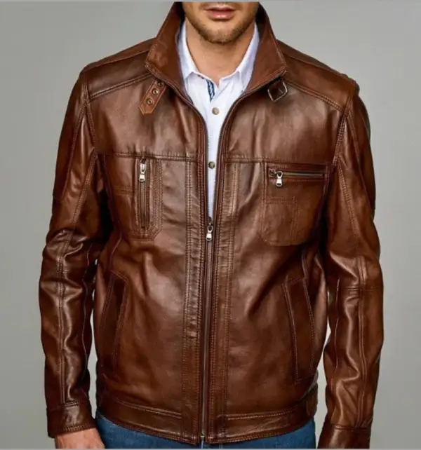 Signature Polished Leather Jacket