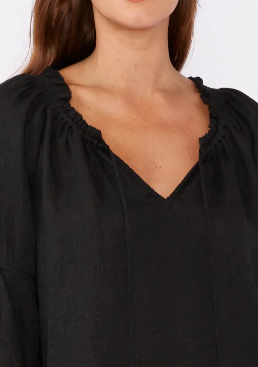 Tie Neck Long Sleeve Blouse