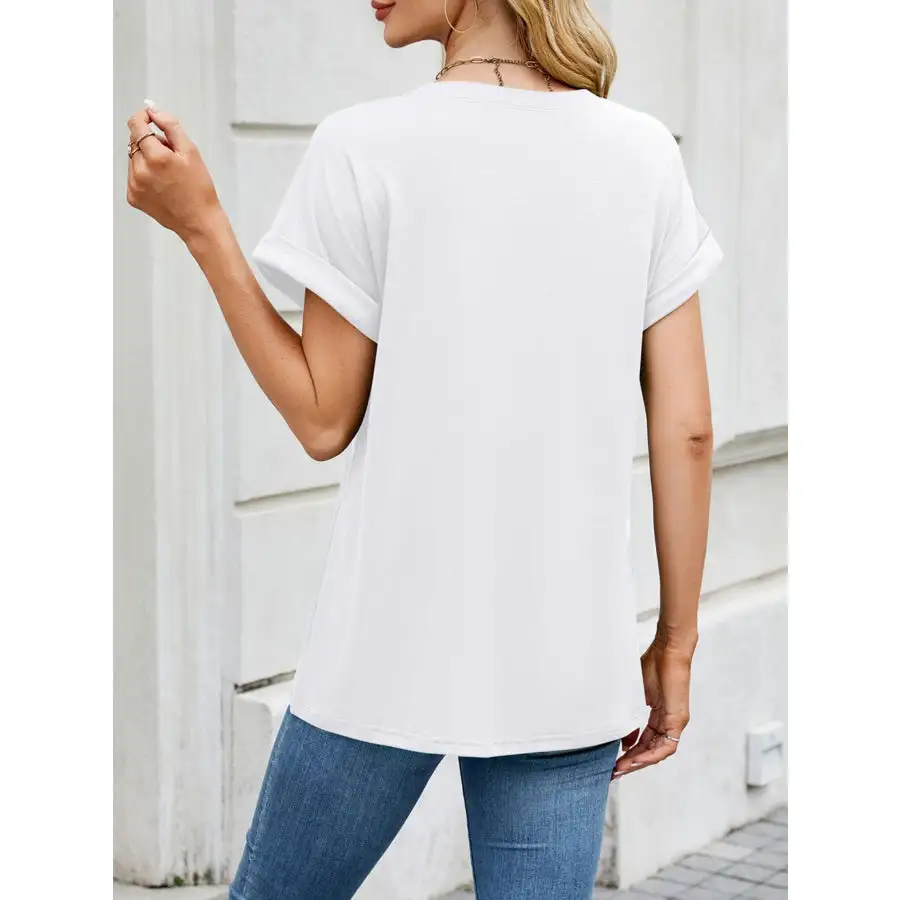 Polished Casual Rolled Sleeve T-shirt