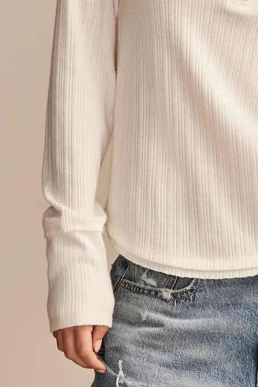 White Cloud Lace Mix Henley