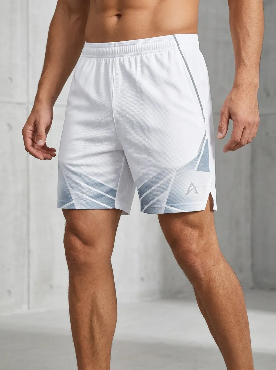 Men's Athletic Gym Training Geometric Pattern Printed Shorts