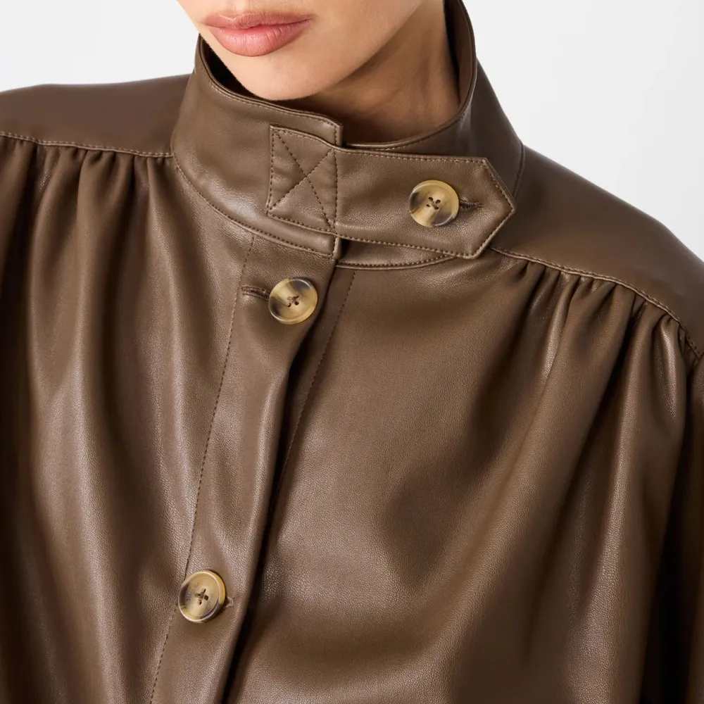 Faux Leather Casual Jacket