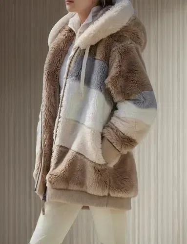 4PACK-Women'S Fur Patchwork Zipper Jacket-ONLY 24.95