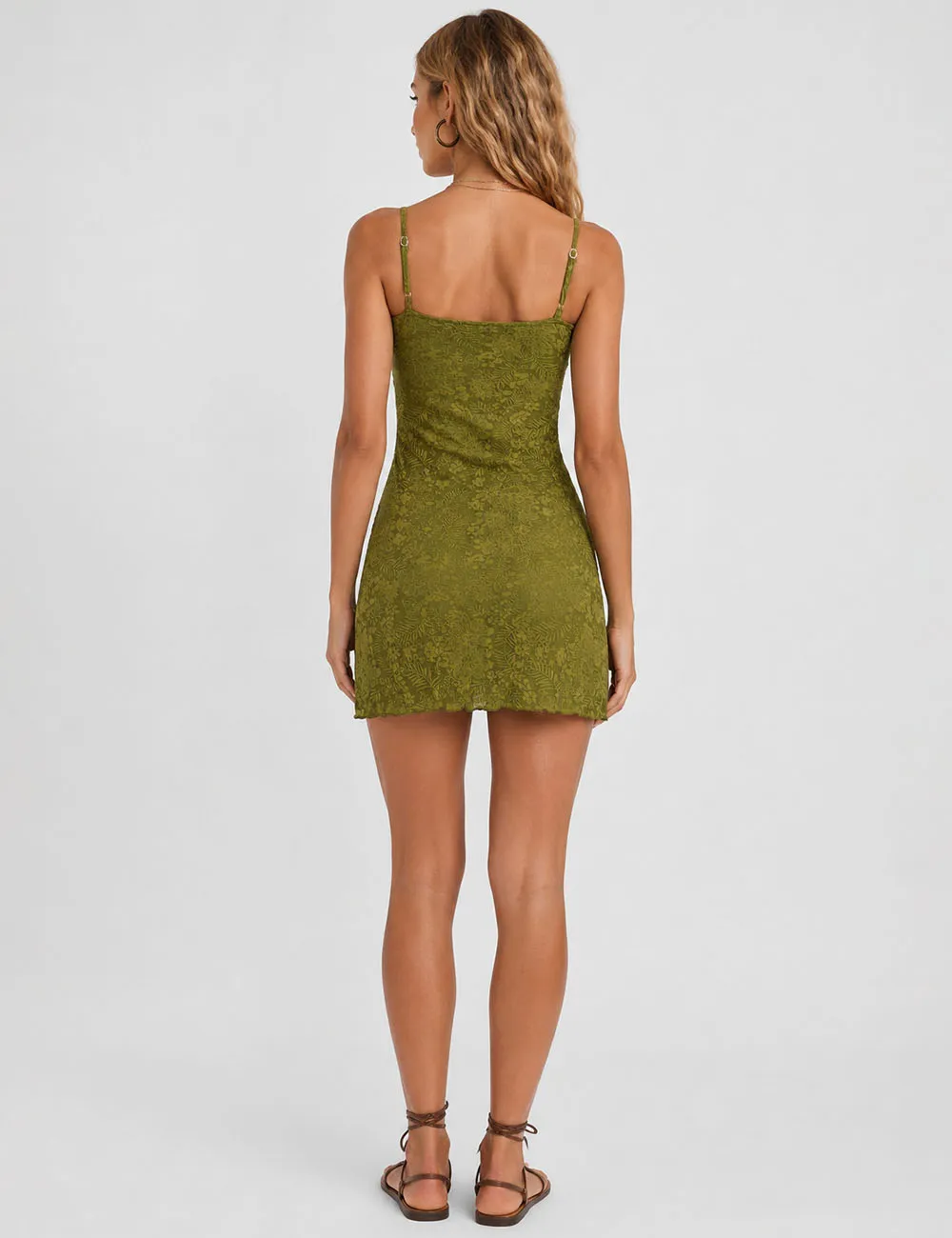 Jacquard Sleeveless Front Cami Mini Dress