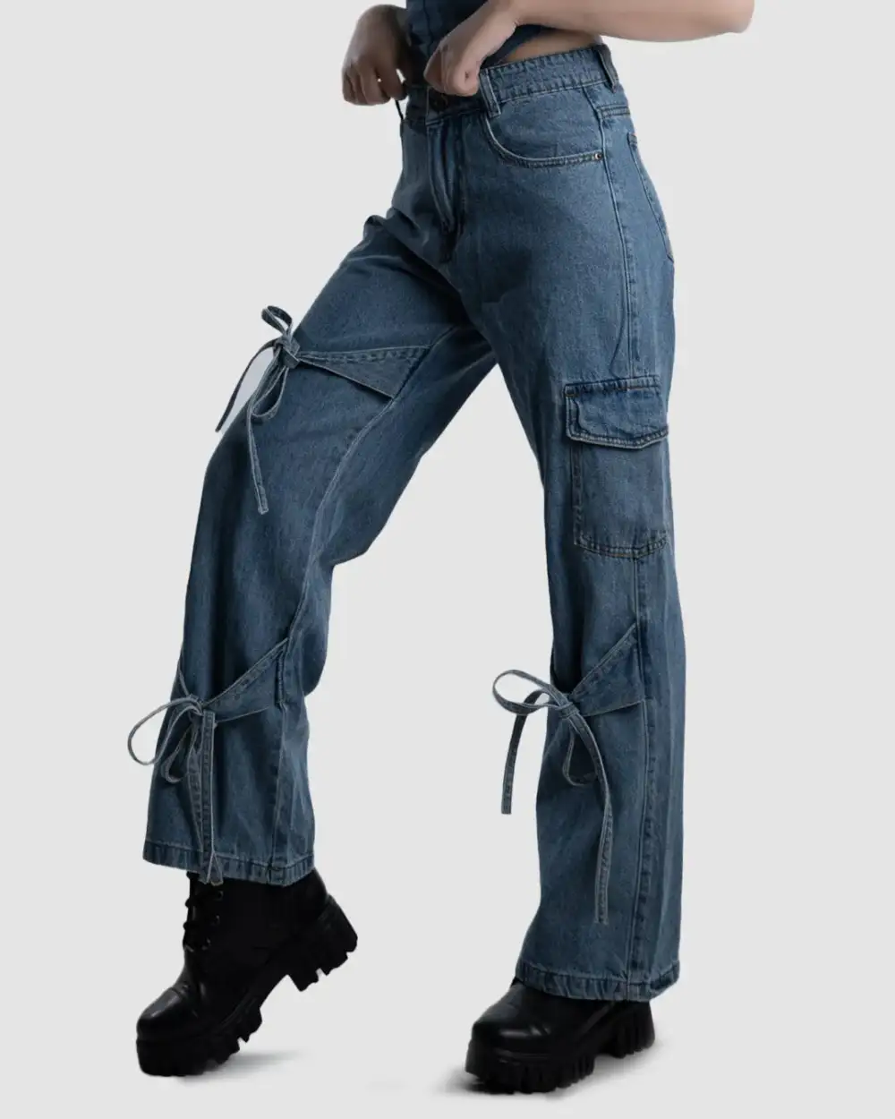 High Waist Cargo Jeans