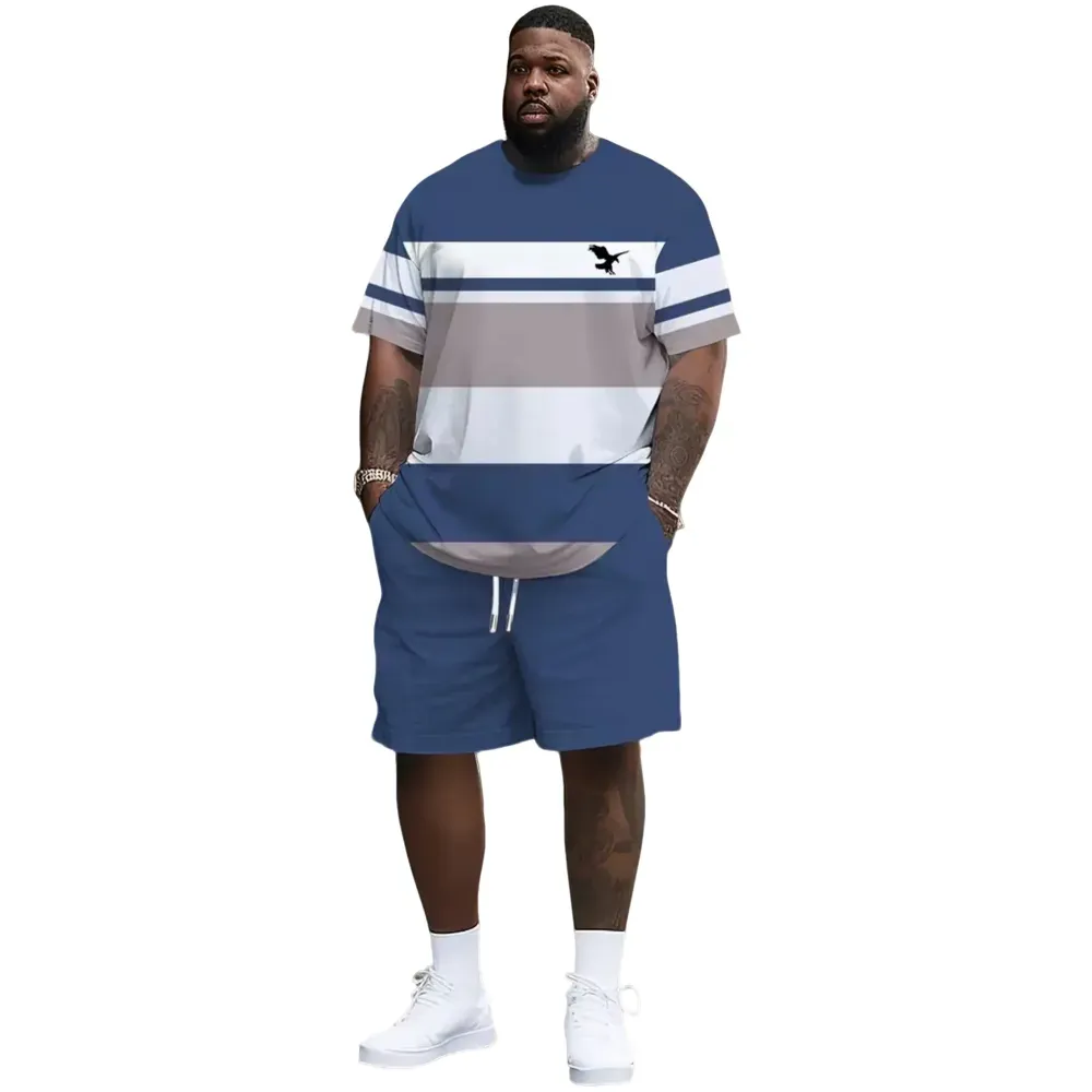 🔥 Men's Striped 2-Piece Summer Set | Ultra-Breathable Tee & Shorts